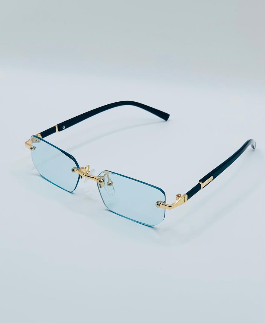 Rimless Glasses (Light Blue Lenses)