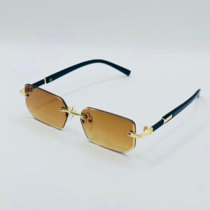Rimless Glasses (Brown Lenses)