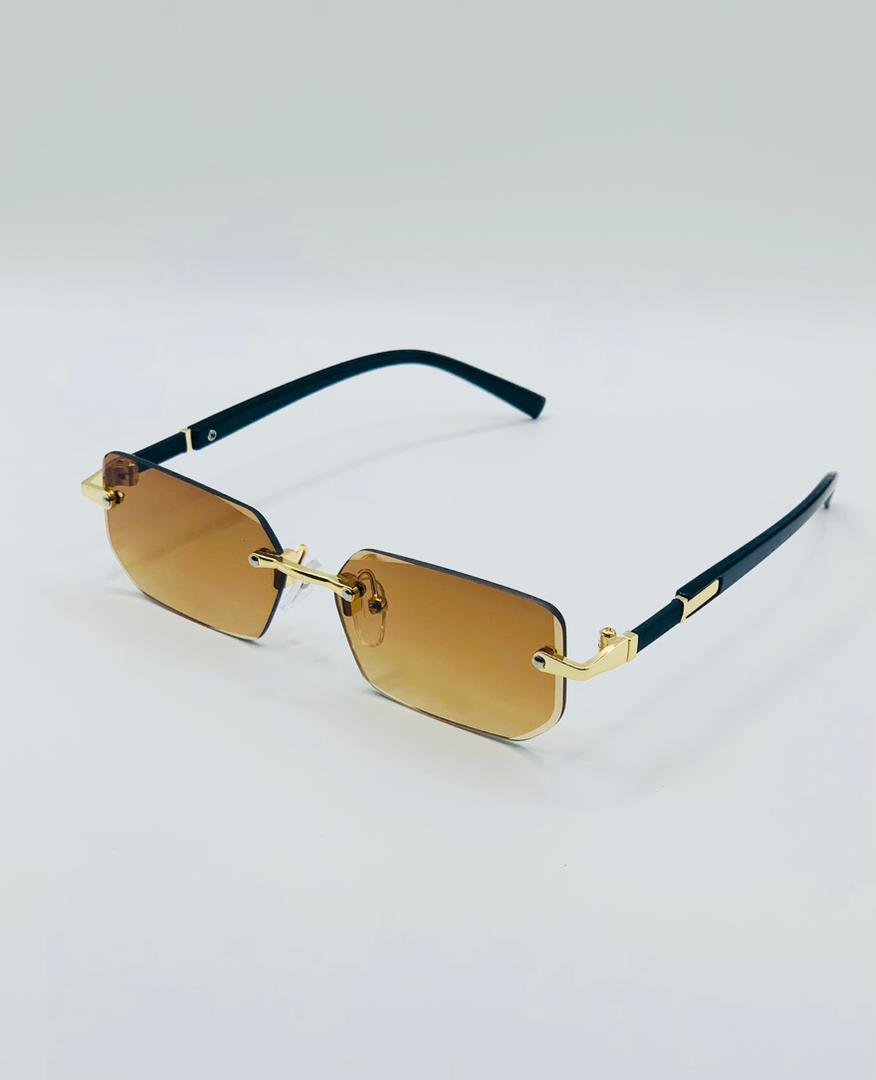 Rimless Glasses (Brown Lenses)