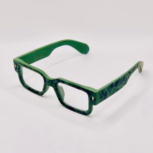 Vintage Square Glasses (Green Frame)